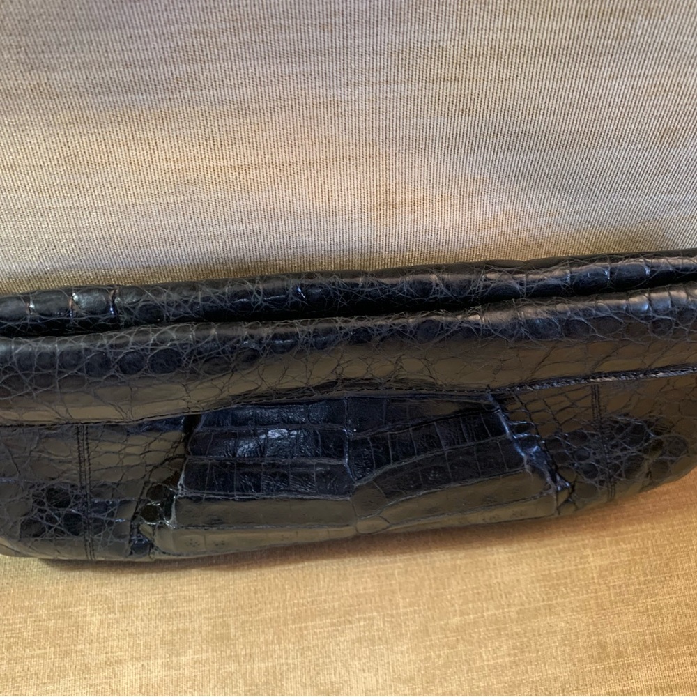 Nancy Gonzalez Black Embossed Leather Clutch - Picture 4 of 15